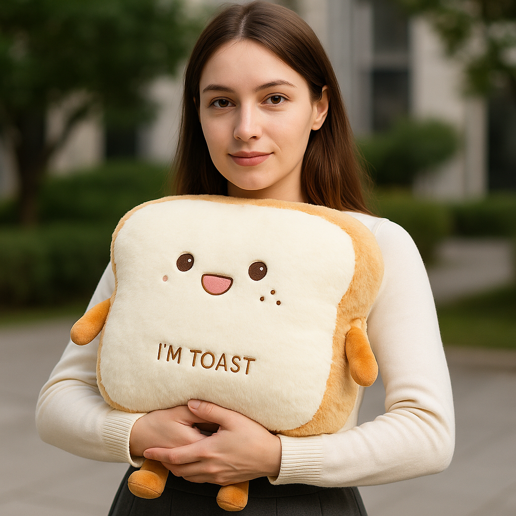 Sikunuo | Plush Toast Bread Ultra Soft Hand Warmer Pillow