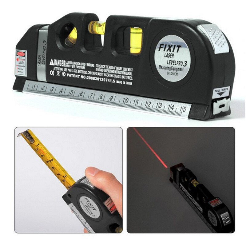 in-1 Tool – Laser Level with Ruler, Level, and Protractor Sikunuo