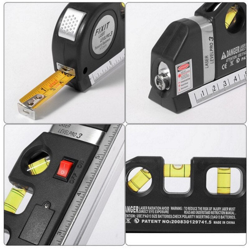 in-1 Tool – Laser Level with Ruler, Level, and Protractor Sikunuo