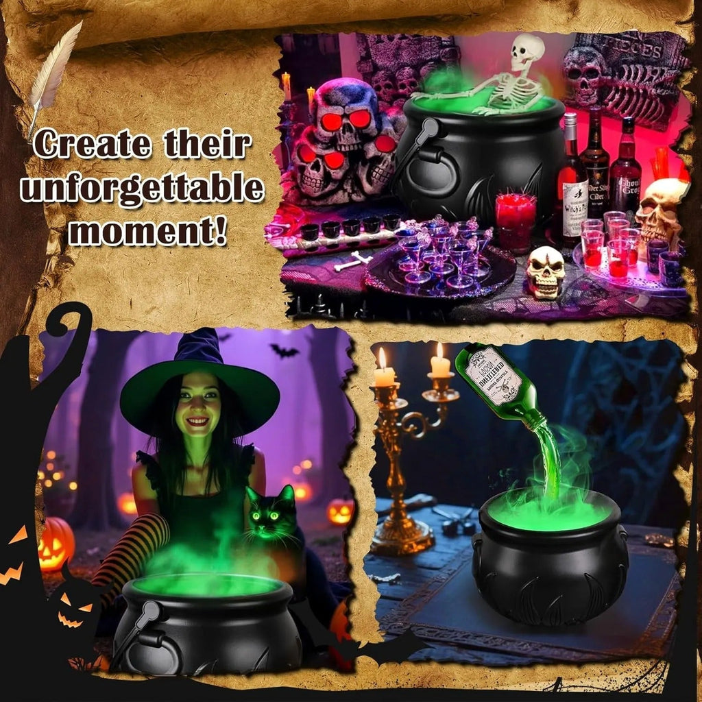 Sikunuo | Cauldron decoration – with floating magic bottle & fog effect