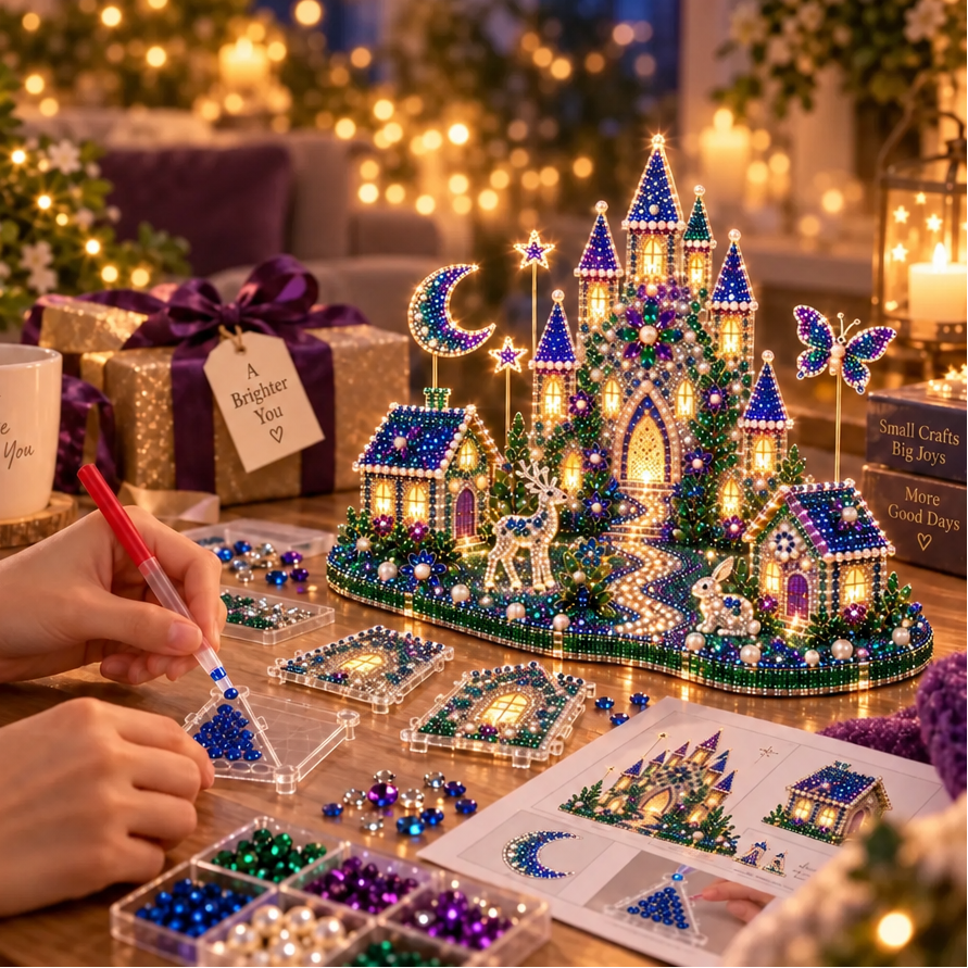 3D DIY Diamond Art Village Kit – Christmas & Halloween Craft Decor