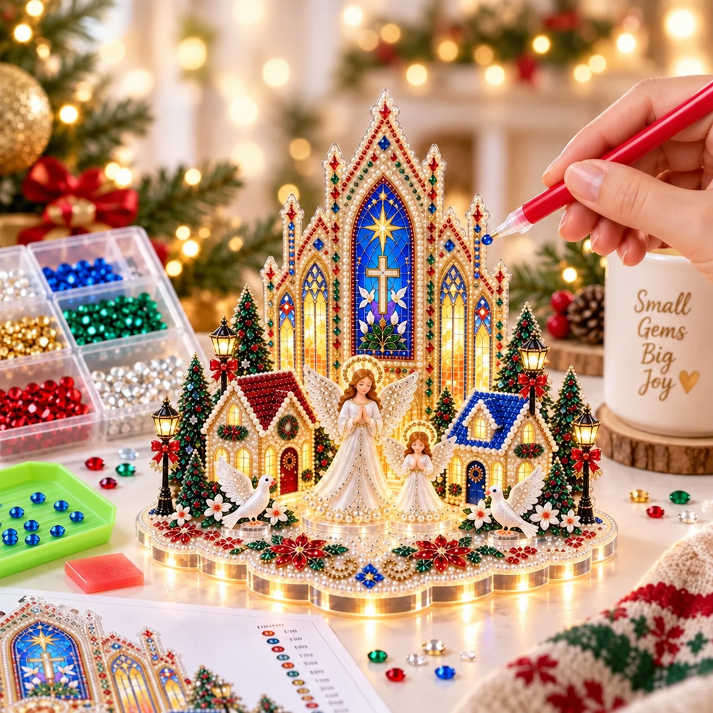 3D DIY Diamond Art Village Kit – Christmas & Halloween Craft Decor