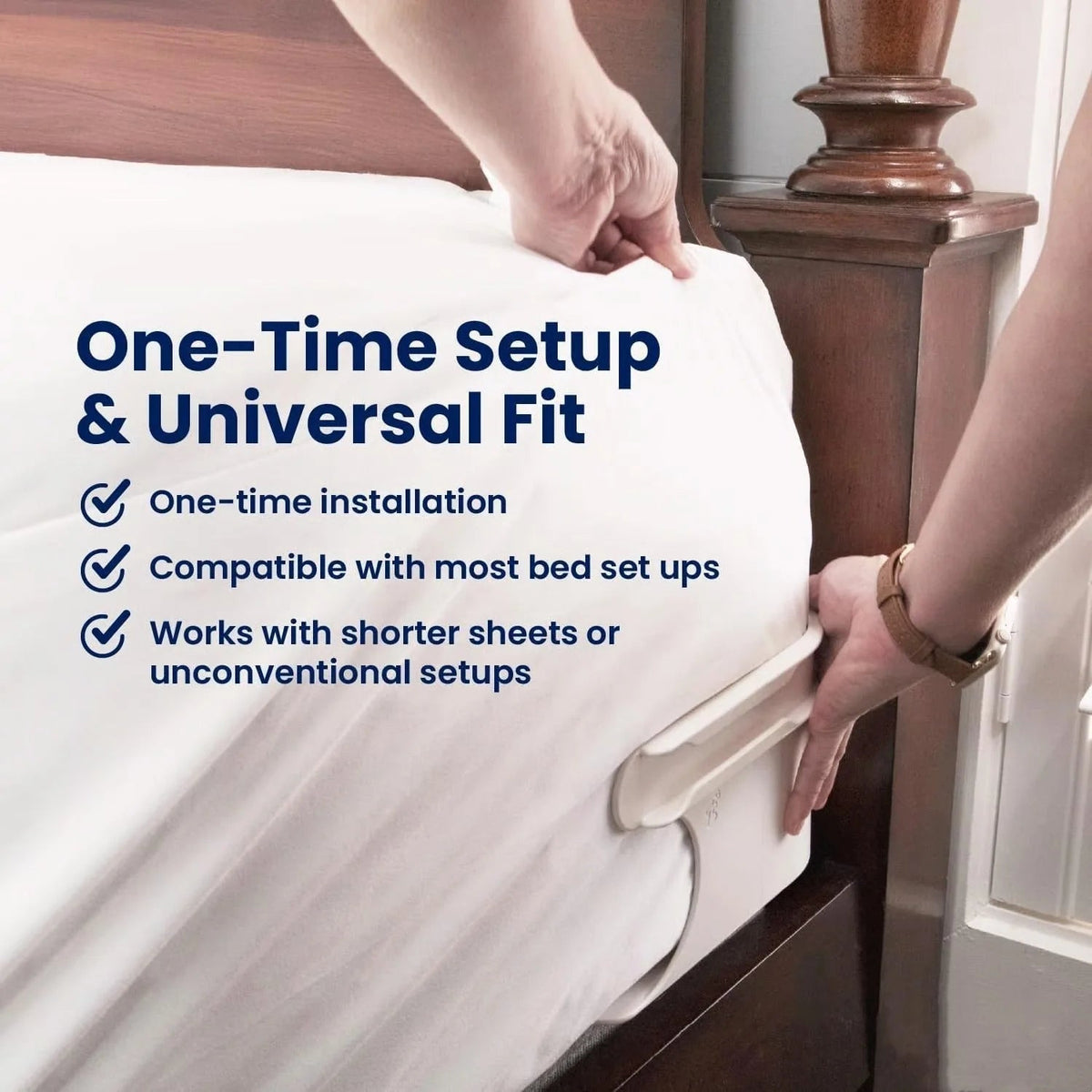Secure Fit Sheet Holders – Wrinkle-Free. Slip-Free Bed