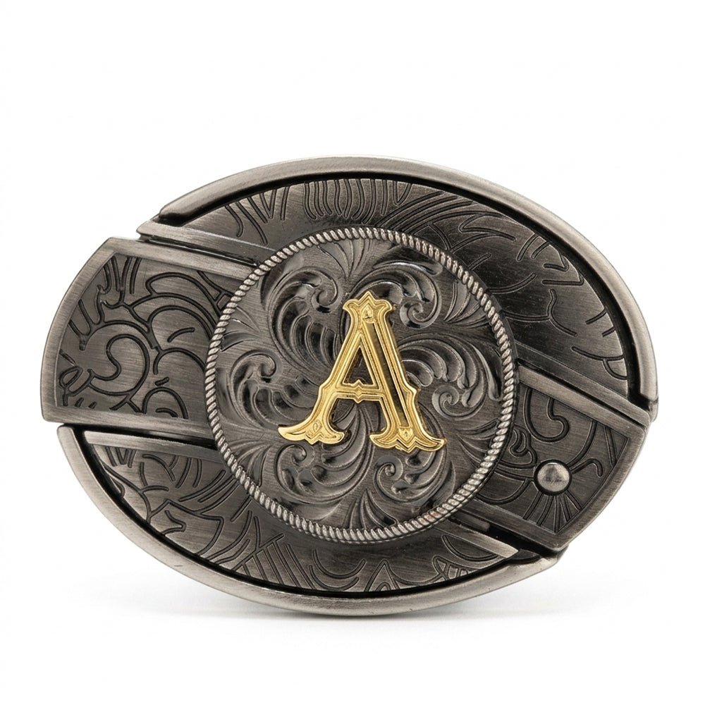 Initial A To Z Western Belt Buckle for Cowboy Cowgirl