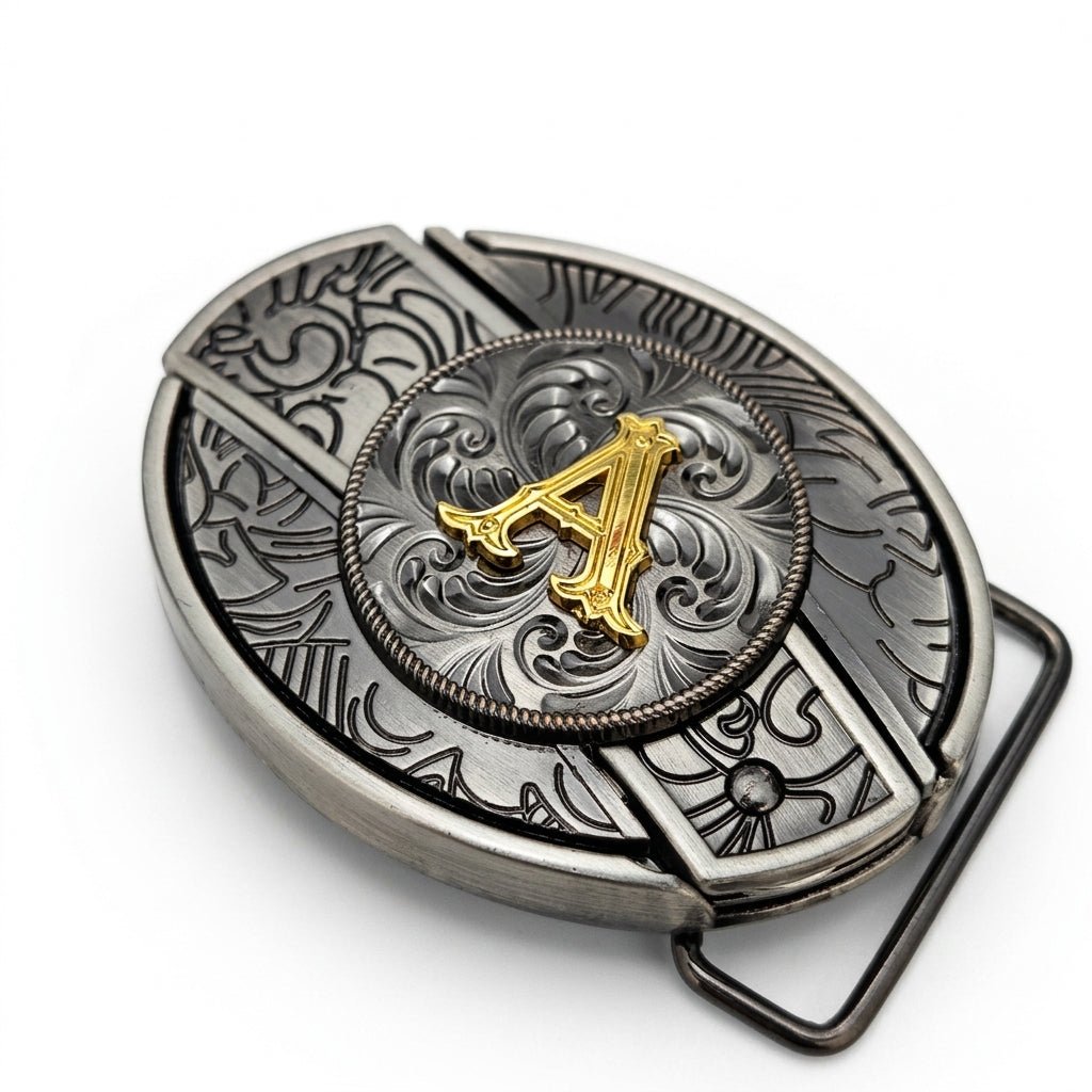 Initial A To Z Western Belt Buckle for Cowboy Cowgirl