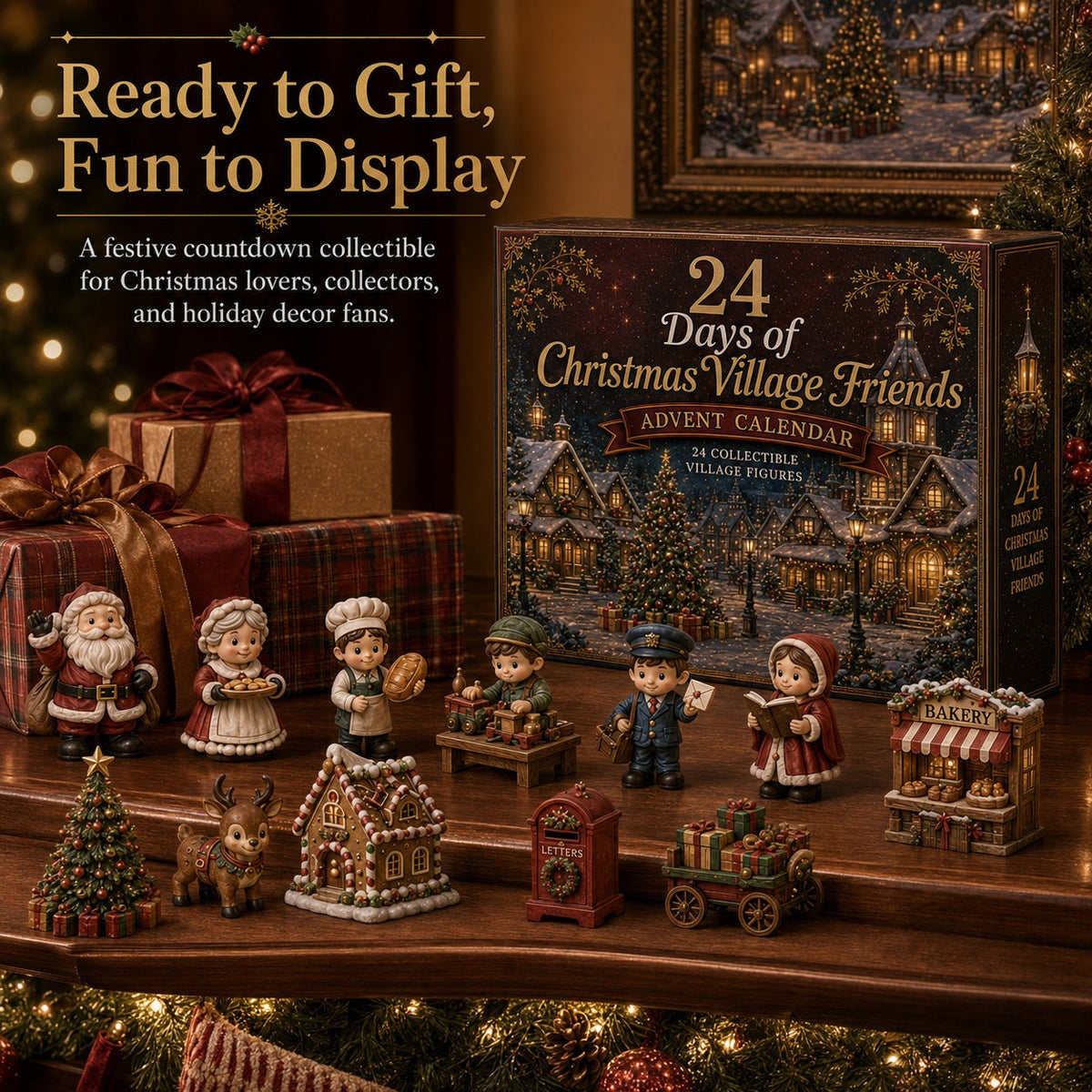 Christmas Village Friends Advent Calendar - 24 Miniatures for Your Own Christmas Village