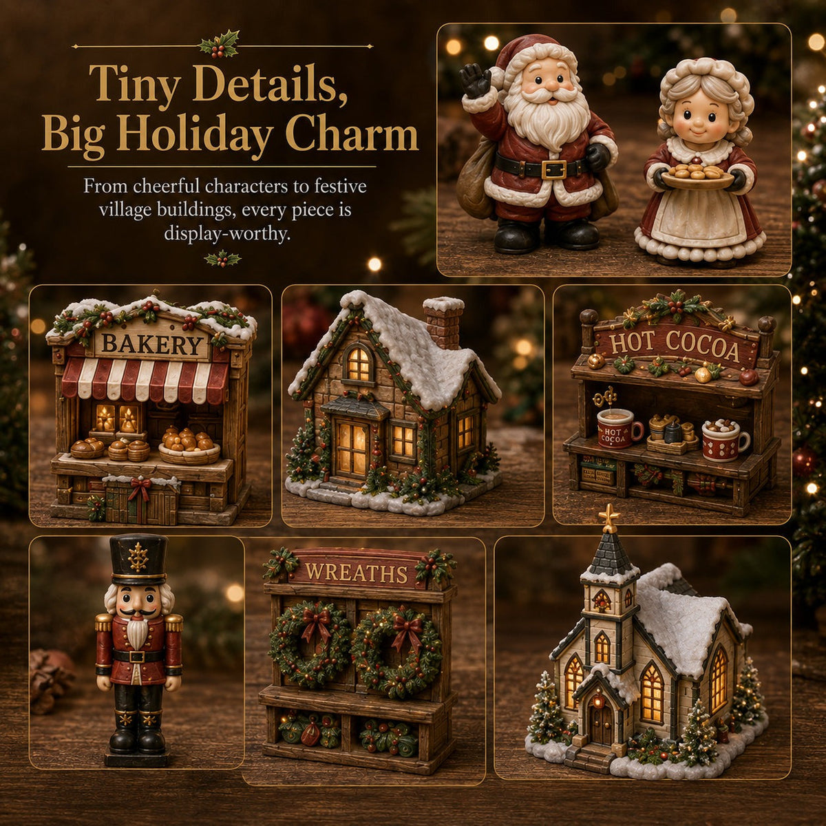 Christmas Village Friends Advent Calendar - 24 Miniatures for Your Own Christmas Village