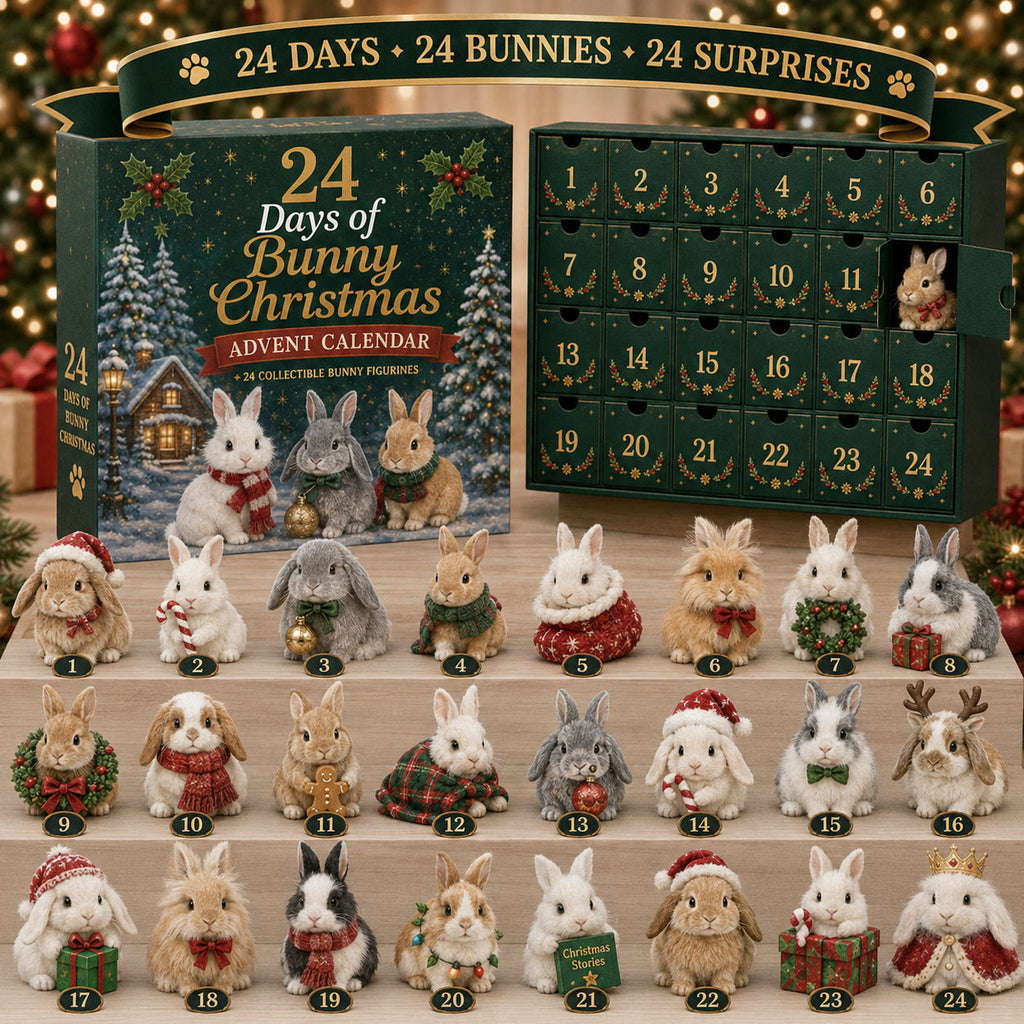 Rabbit Christmas Advent Calendar 2026 - 24 Rabbit Figurines