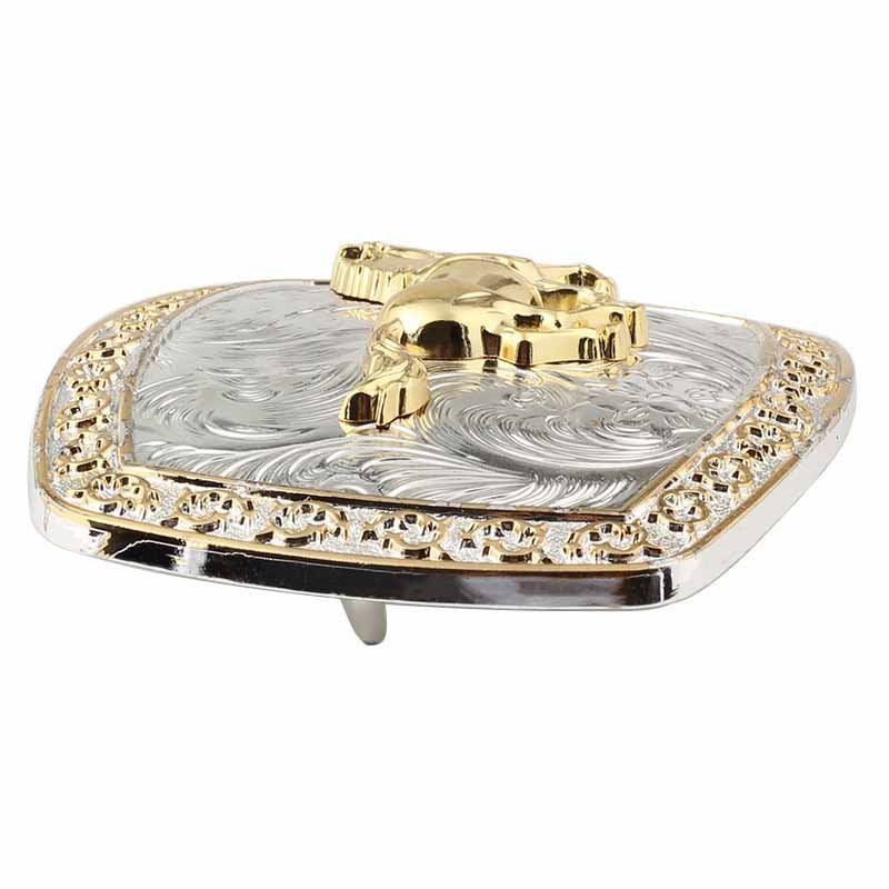 Large Gold Rodeo Square Cowboy Belt Buckle
