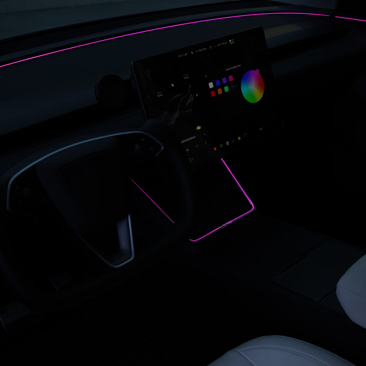 Laser-Carved Ambient Light for Model Y Juniper / YL Wireless Charging Port | Sikunuo