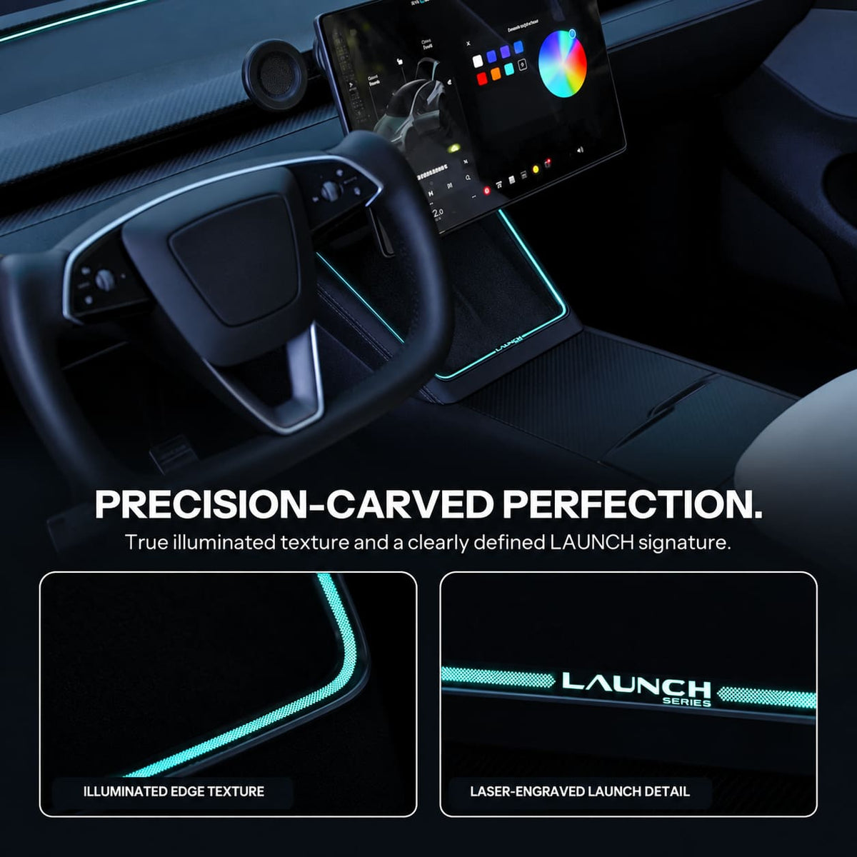 Laser-Carved Ambient Light for Model Y Juniper / YL Wireless Charging Port | Sikunuo