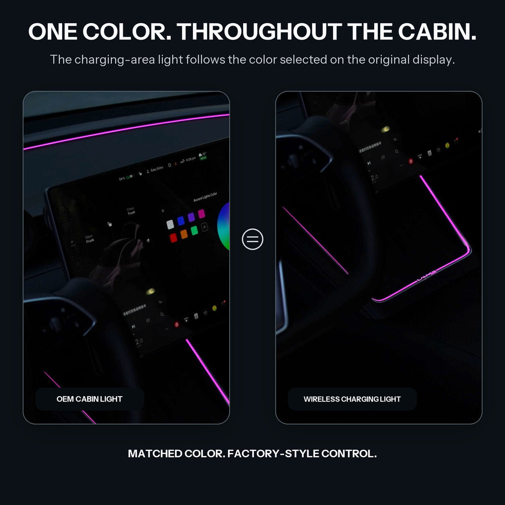Laser-Carved Ambient Light for Model Y Juniper / YL Wireless Charging Port | Sikunuo