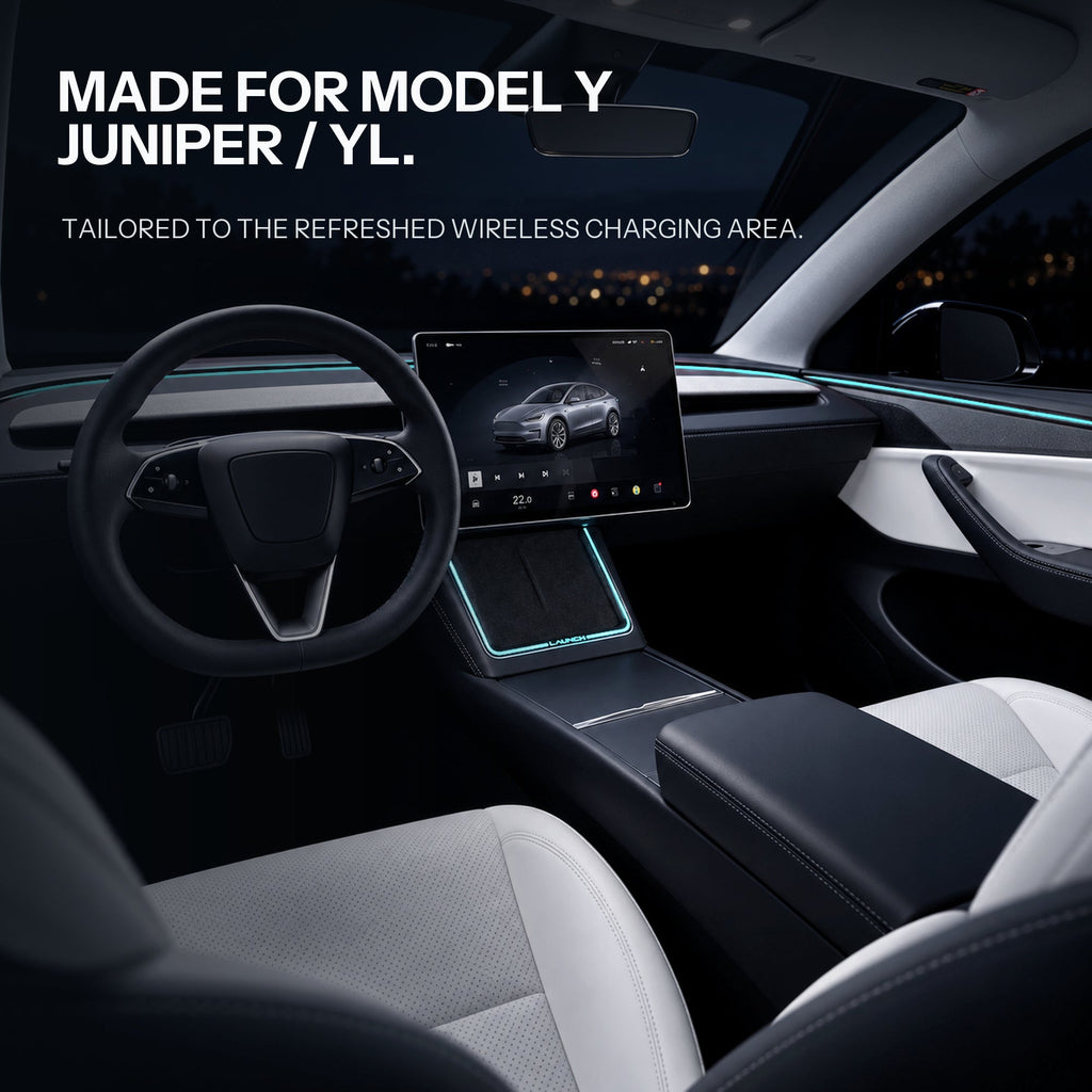 Laser-Carved Ambient Light for Model Y Juniper / YL Wireless Charging Port | Sikunuo