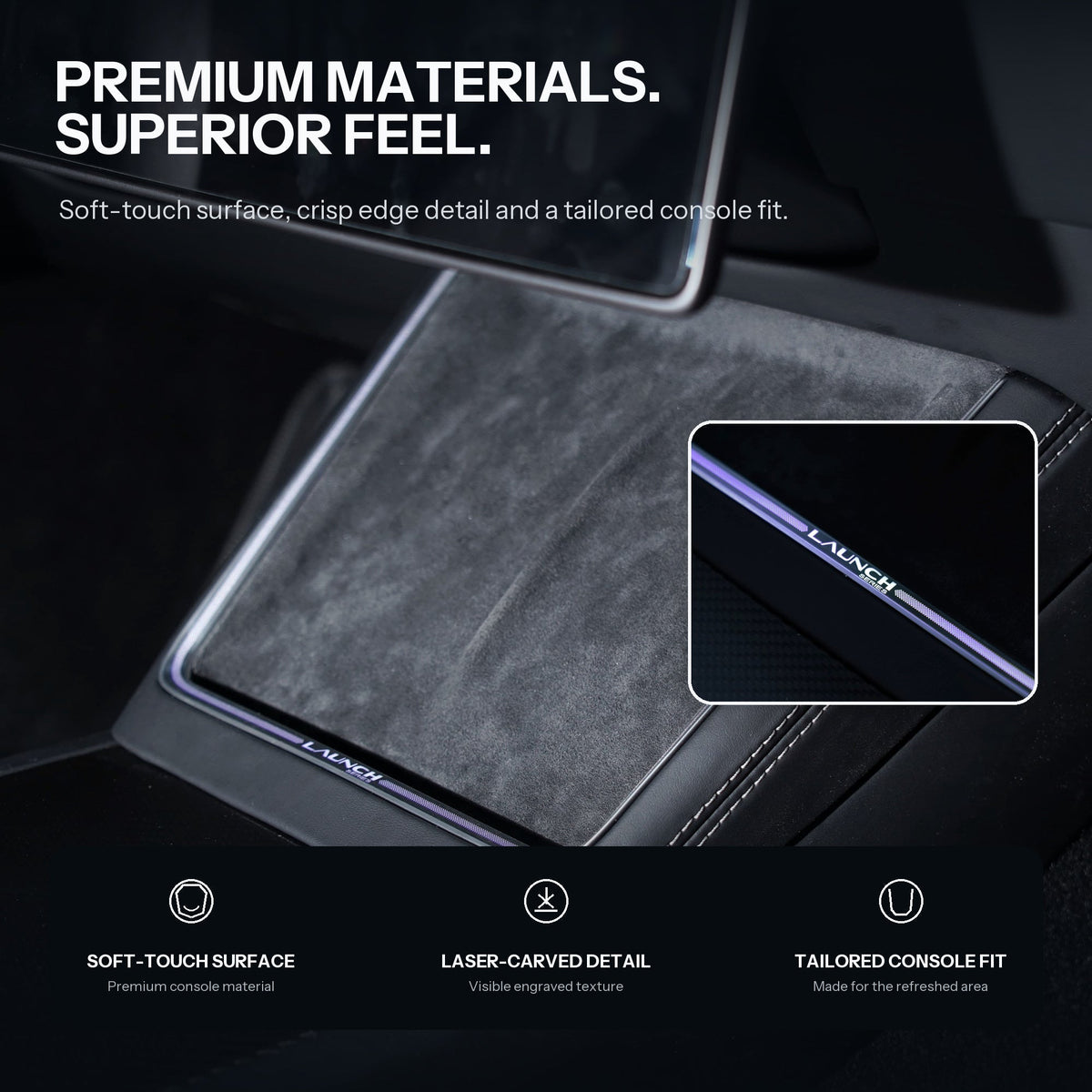 Laser-Carved Ambient Light for Model Y Juniper / YL Wireless Charging Port | Sikunuo