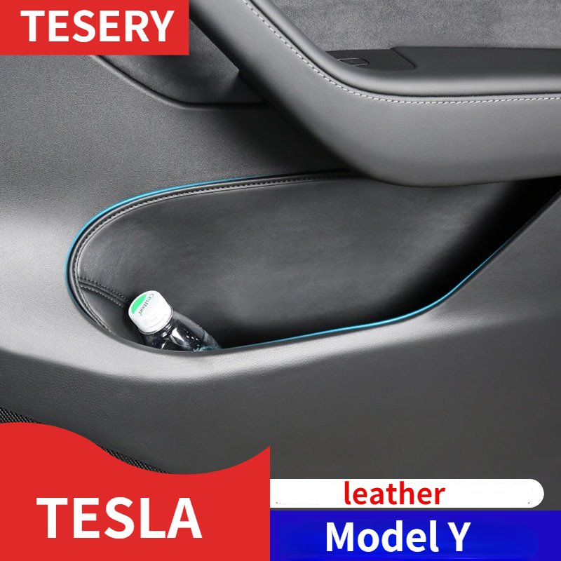Leather Door Slot Storage Protective Pad for Tesla Model Y