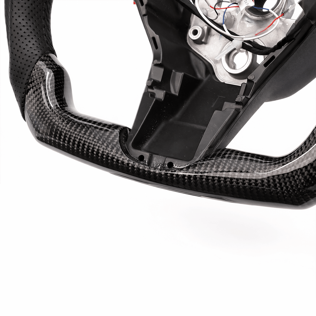 LED Carbon Fiber Steering Wheel with Lights for Tesla Model 3 / Y【Style 4】