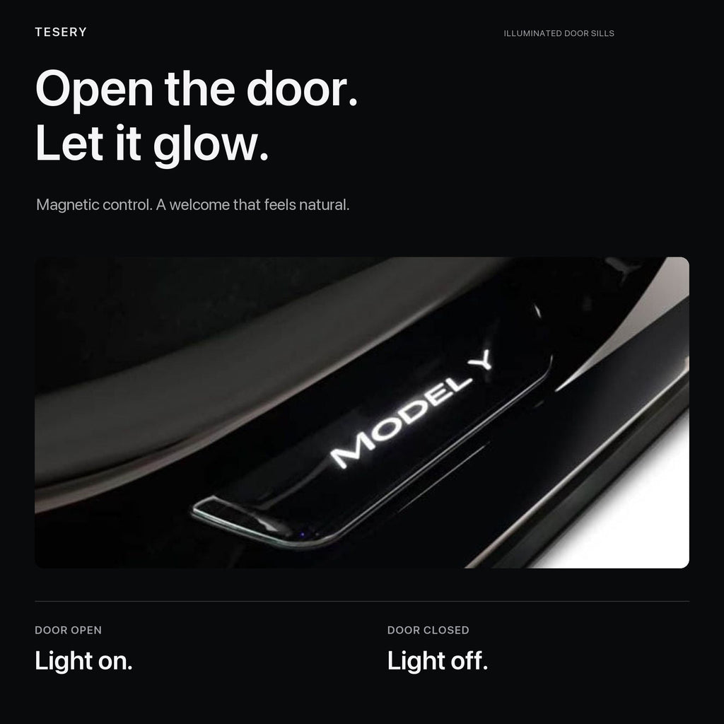 LED illuminated Welcome Pedal Door Sill Protector for Model Y / 3 | Sikunuo