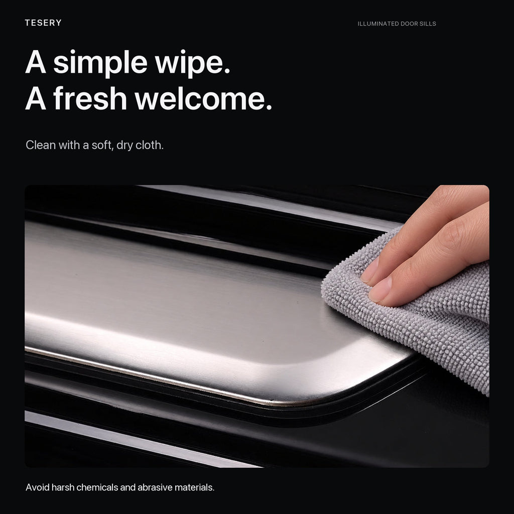 LED illuminated Welcome Pedal Door Sill Protector for Model Y / 3 | Sikunuo
