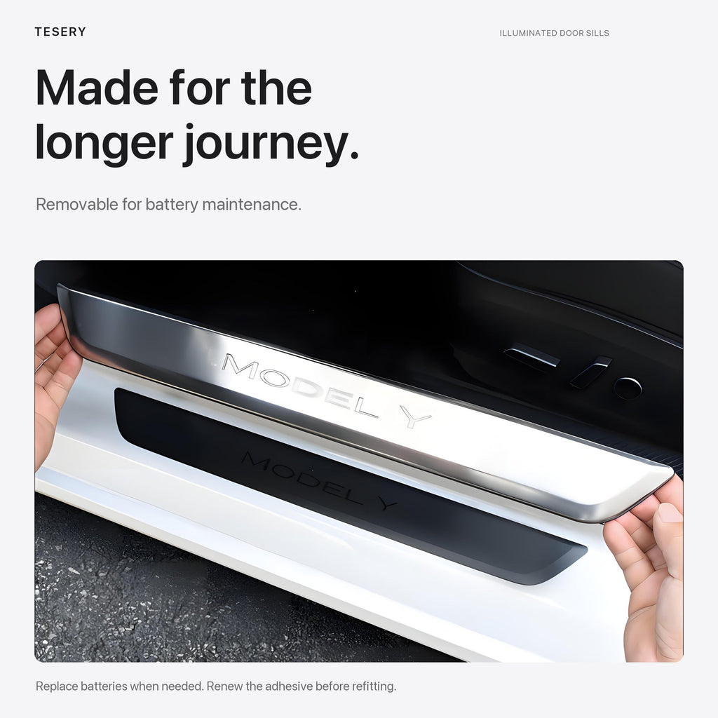 LED illuminated Welcome Pedal Door Sill Protector for Model Y / 3 | Sikunuo