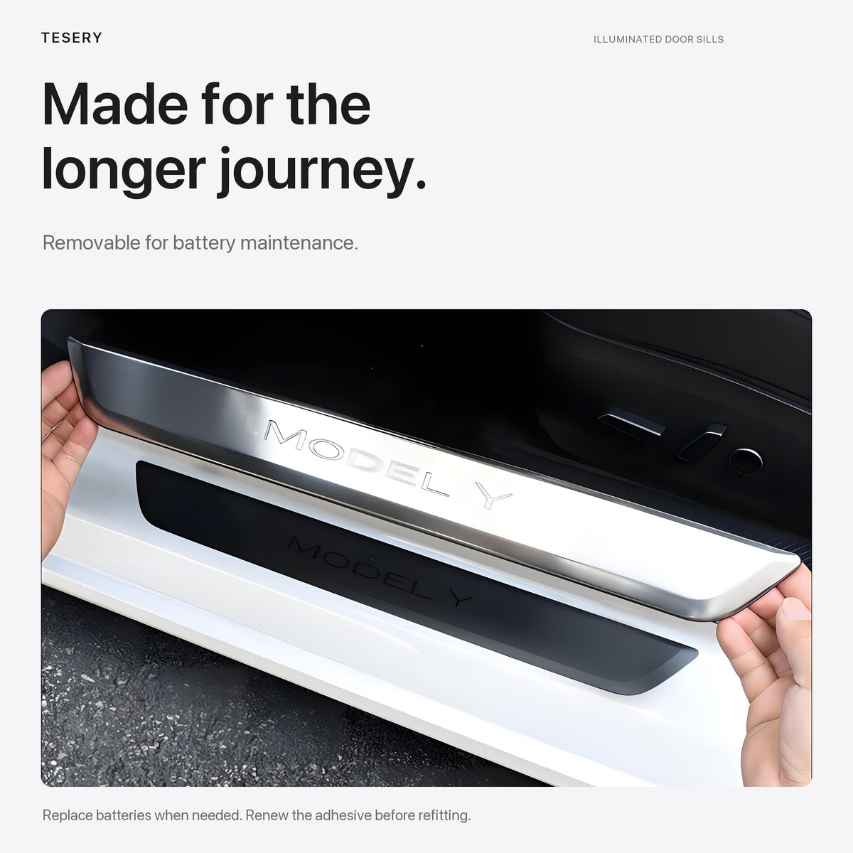 LED illuminated Welcome Pedal Door Sill Protector for Model Y / 3 | Sikunuo