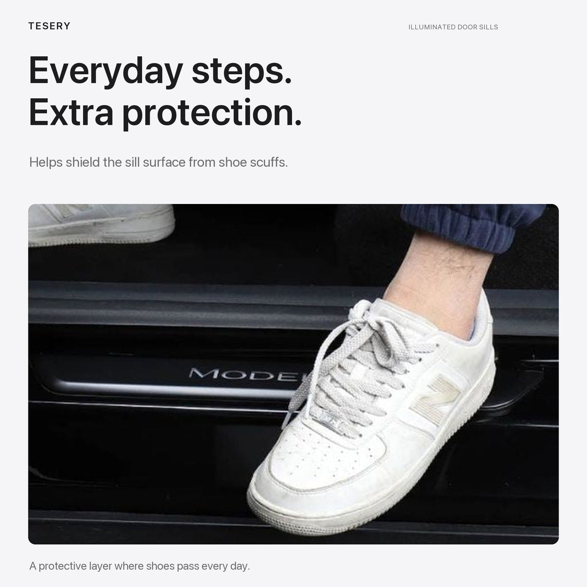 LED illuminated Welcome Pedal Door Sill Protector for Model Y / 3 | Sikunuo