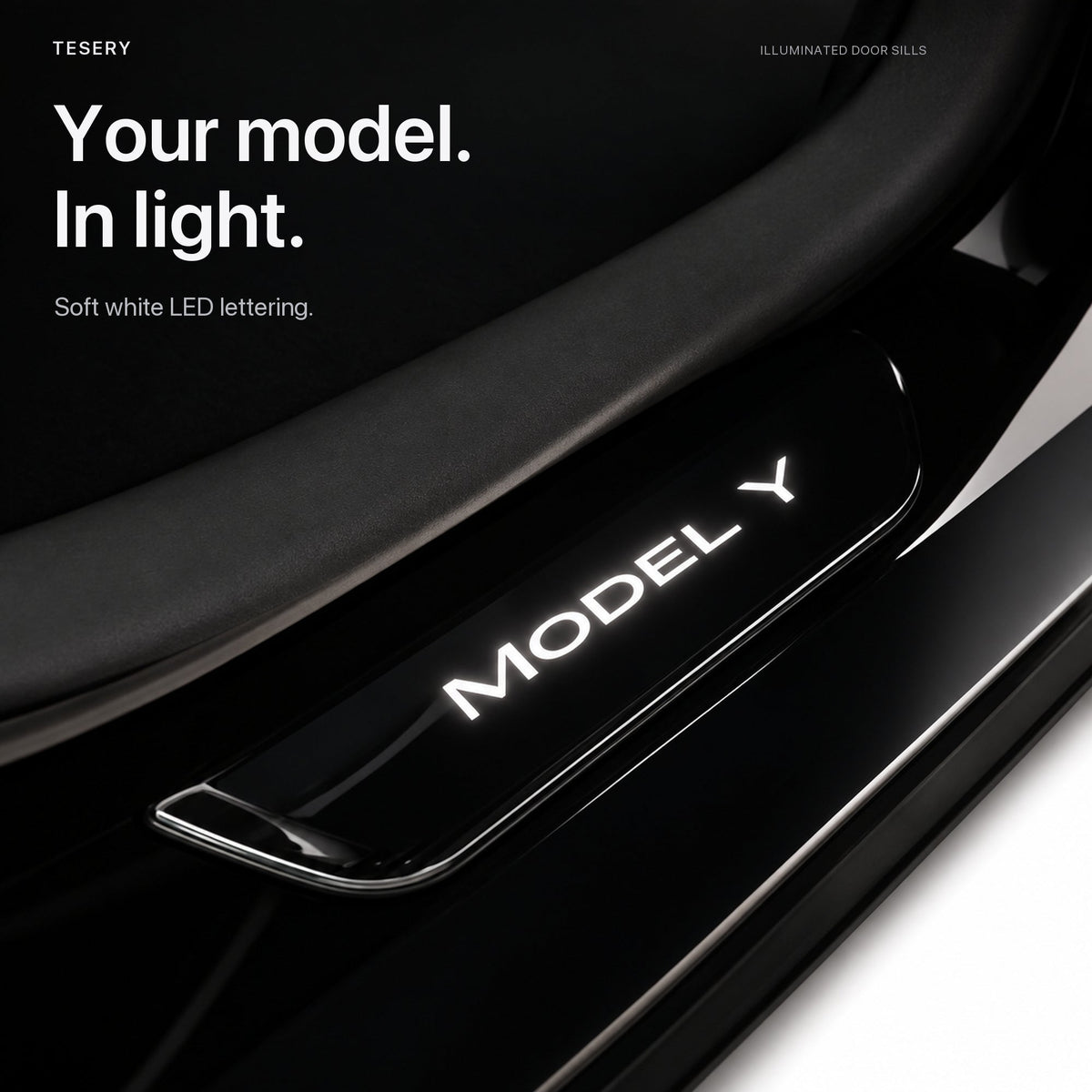 LED illuminated Welcome Pedal Door Sill Protector for Model Y / 3 | Sikunuo