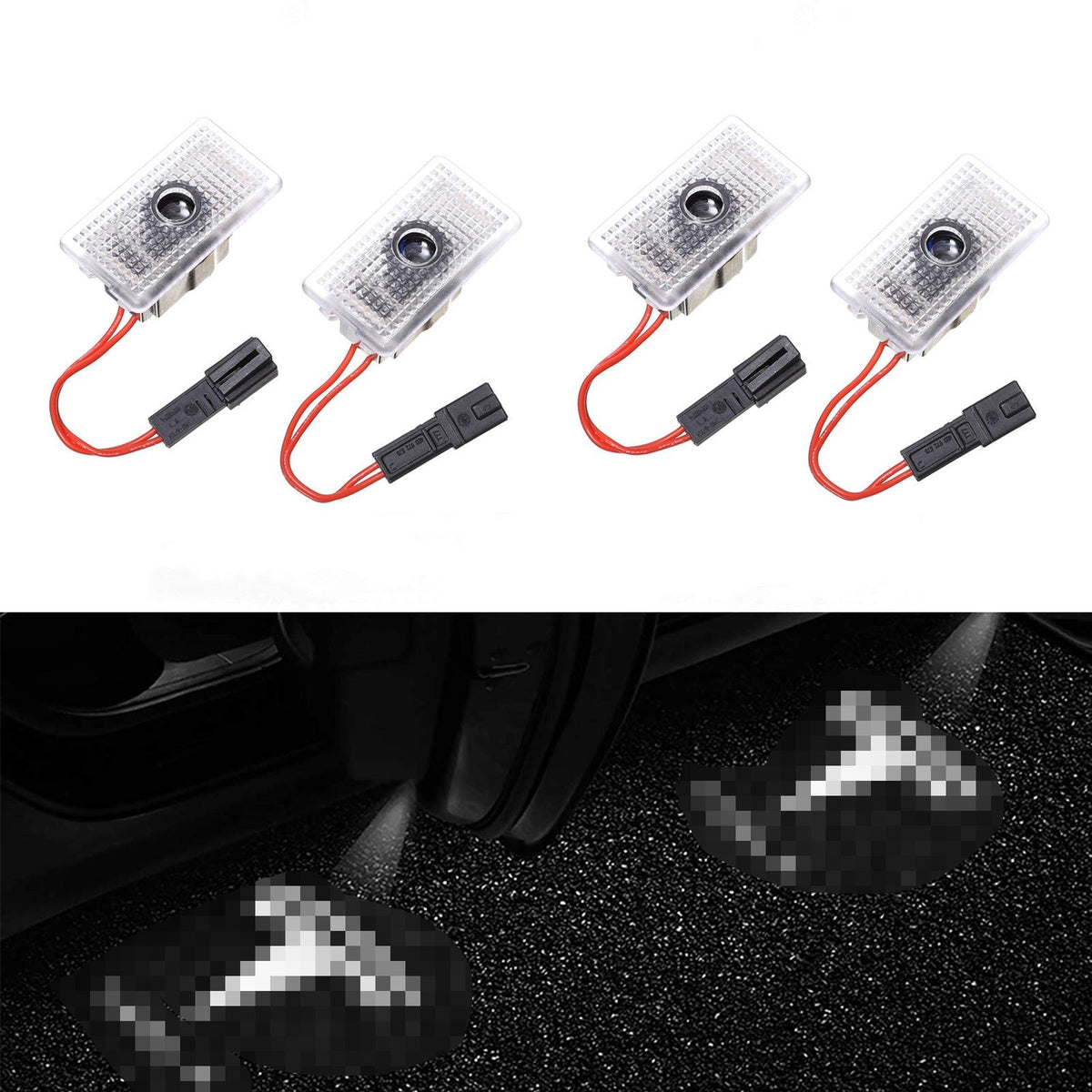 LED Logo Tesla Puddle Lights for Model 3/Y/S/X | Sikunuo