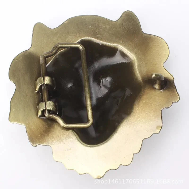 Lion Head Zinc Alloy Belt Buckle