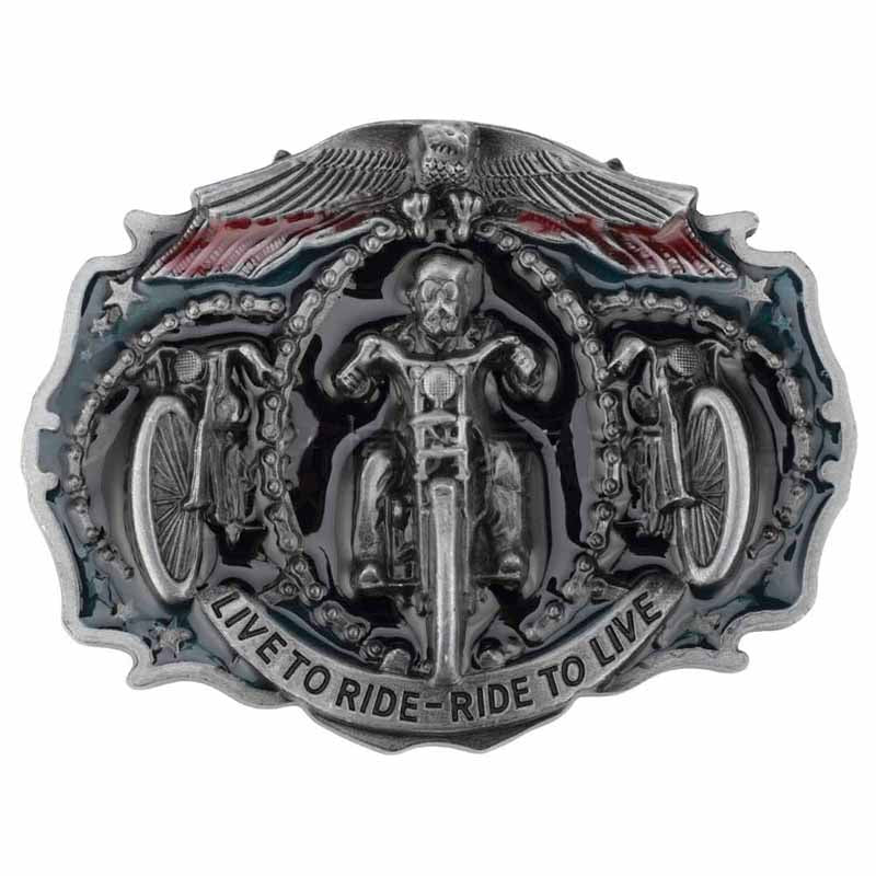 Live To Ride Ride To Live Western Belt Buckle