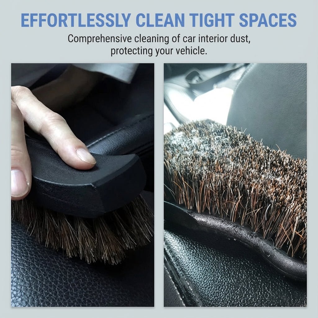 Long Bristle Horse Hair Leather Cleaning Brush for Tesla Interior | 1PCS