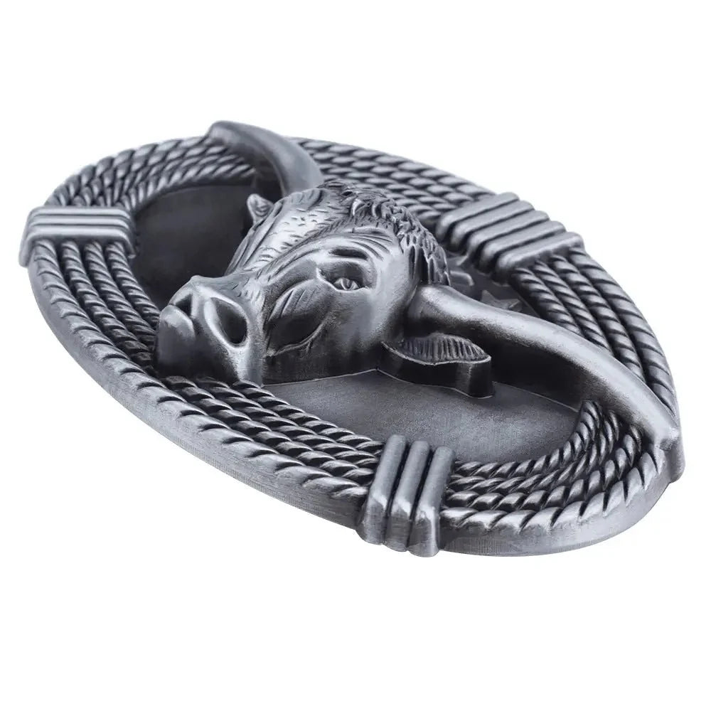 Longhorn with Star Belt Buckle