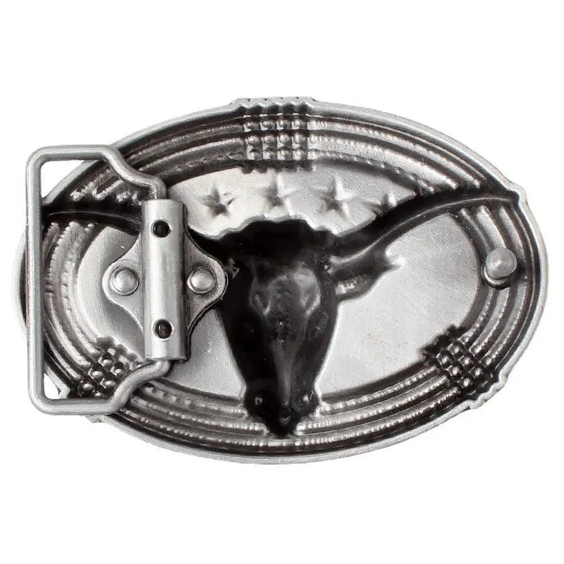 Longhorn with Star Belt Buckle