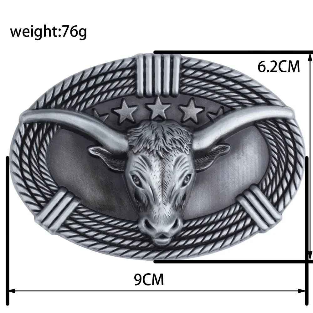 Longhorn with Star Belt Buckle