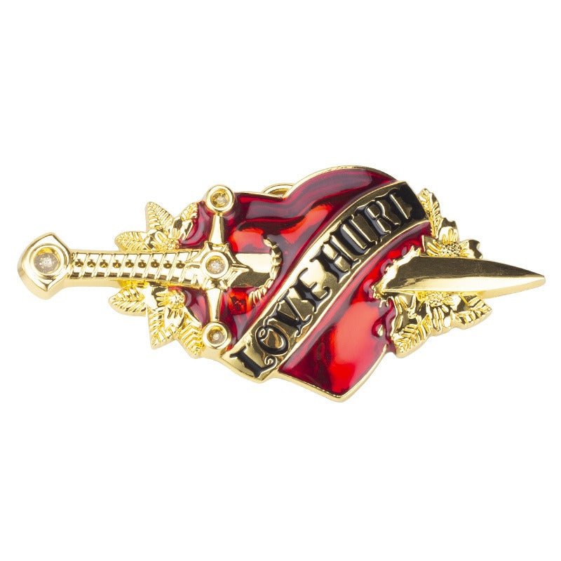 LOVE HURTS Heart-Piercing Sword Belt Buckle
