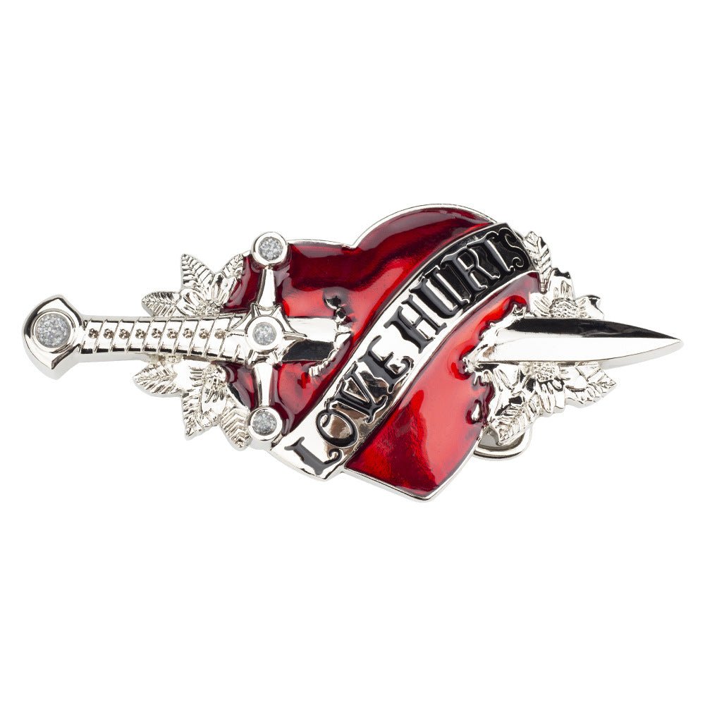 LOVE HURTS Heart-Piercing Sword Belt Buckle