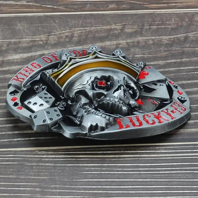 Lucky 13 Skull Belt Buckle
