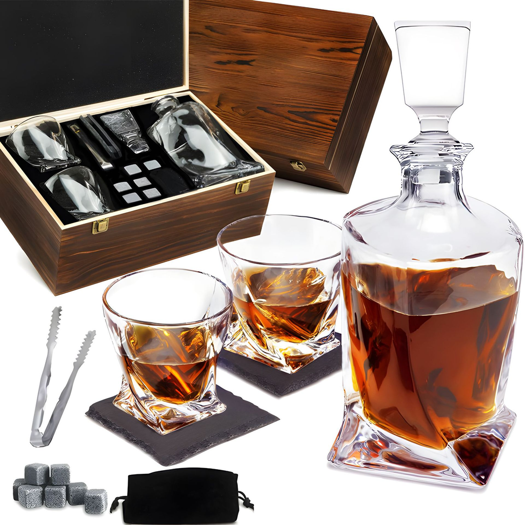 Sikunuo | Luxe Crystal Whiskey Decanter and Glass Set – WhiskeyWave