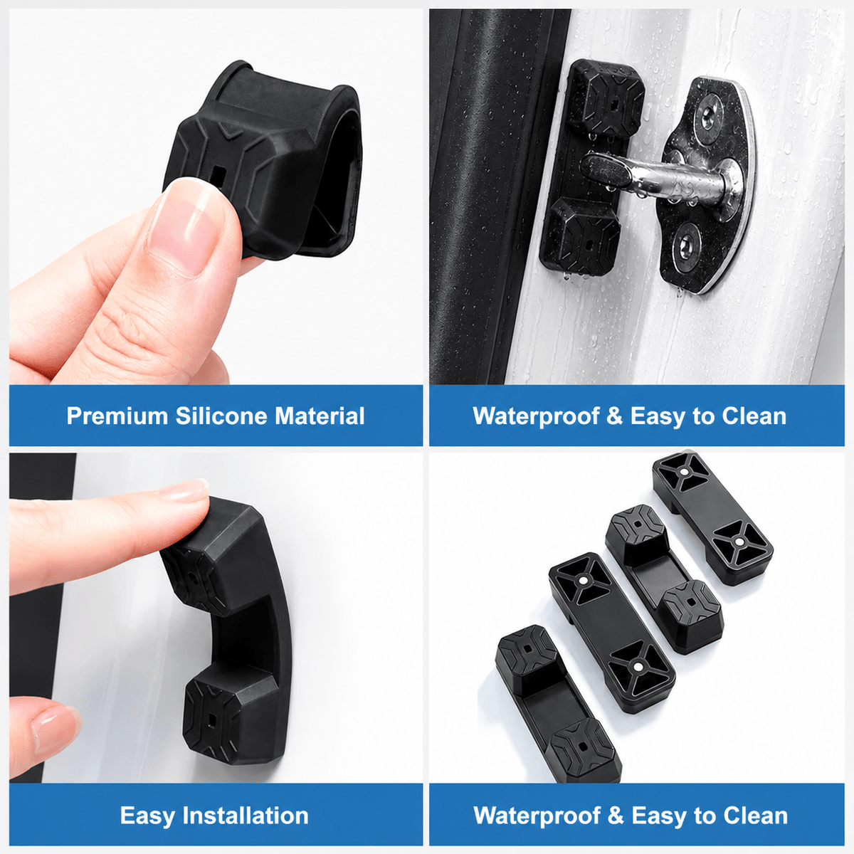 Magnetic Silicone Door Latch Dampers for Model 3 / Y (4-Pack)