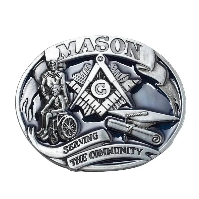 Mason Serving The Community  Belt Buckle