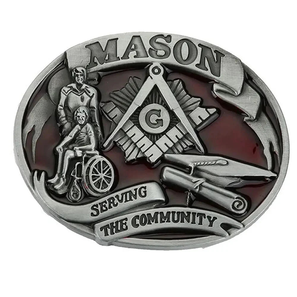 Mason Serving The Community  Belt Buckle