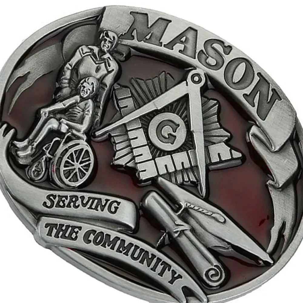 Mason Serving The Community  Belt Buckle