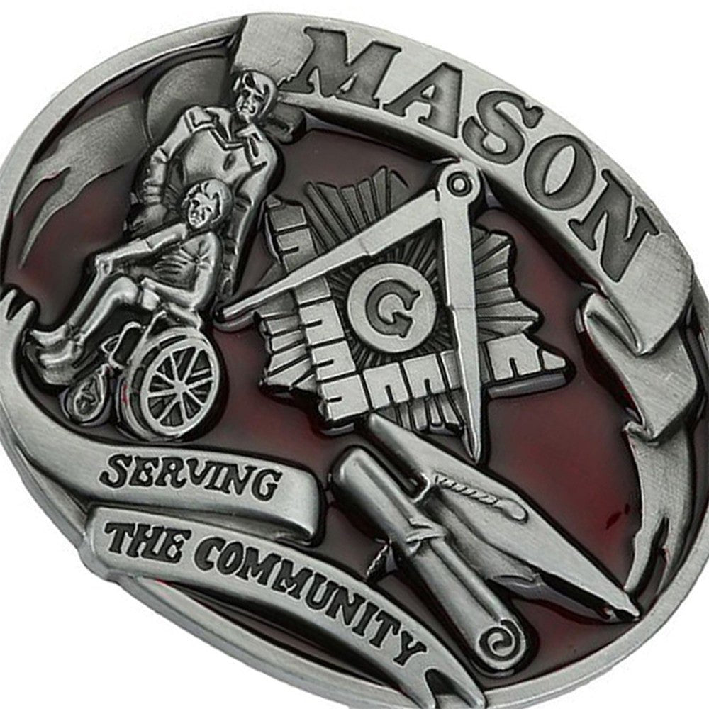 Mason Serving The Community  Belt Buckle