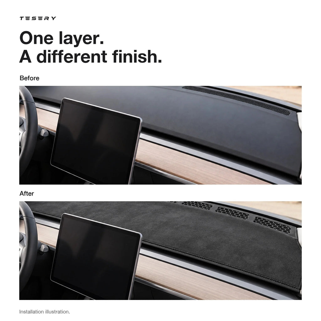 Microfiber Dashboard Cover for Tesla Model 3 & Model Y