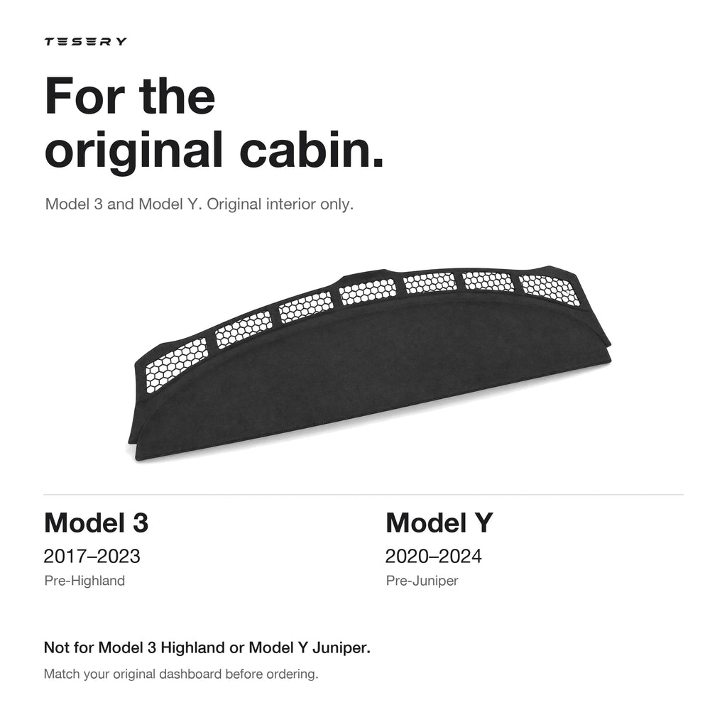 Microfiber Dashboard Cover for Tesla Model 3 & Model Y