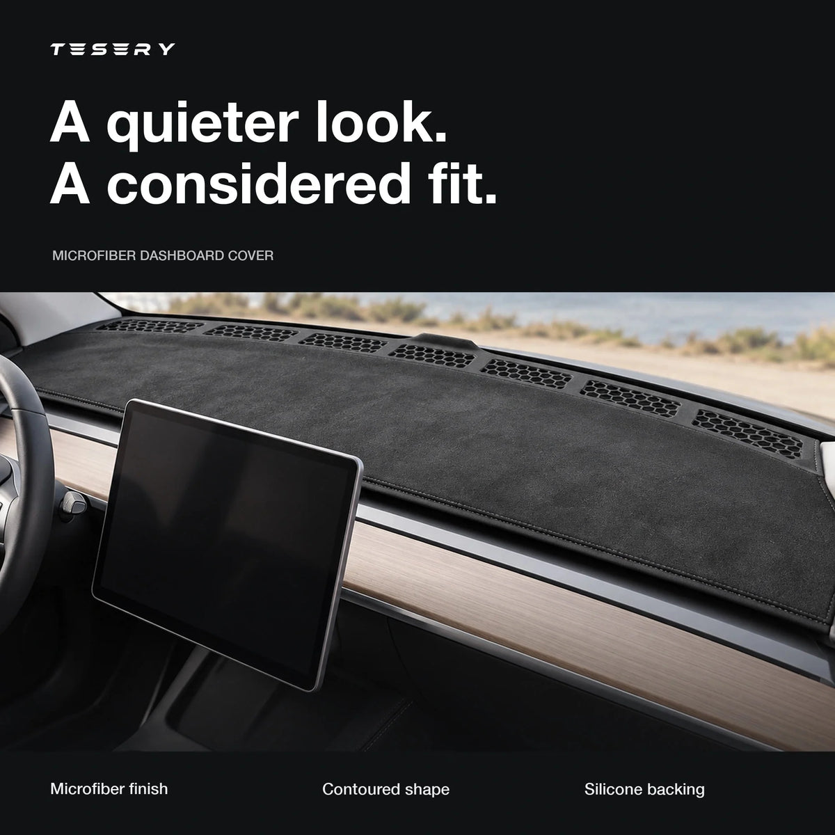 Microfiber Dashboard Cover for Tesla Model 3 & Model Y
