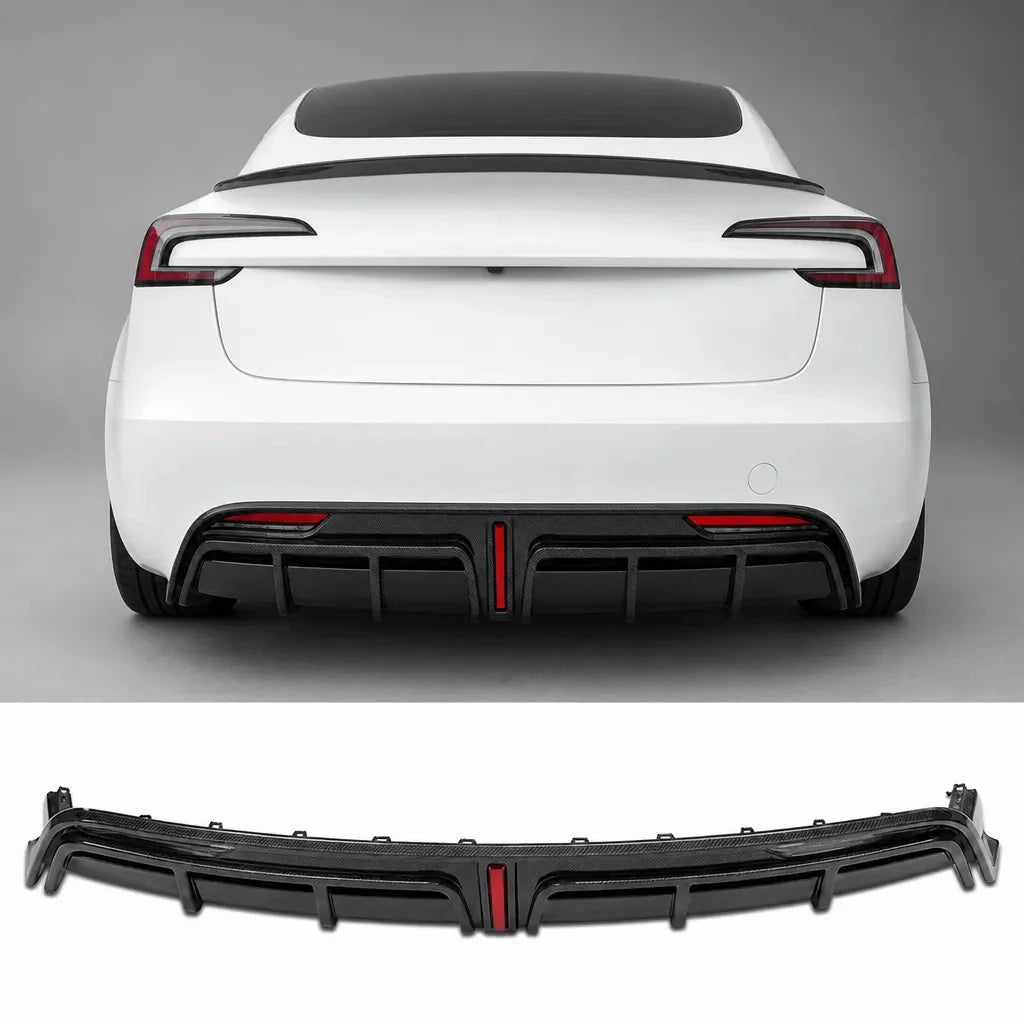 Model 3 Highland Real Carbon Fiber Rear Diffuser | Sikunuo