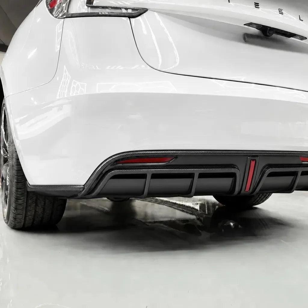 Model 3 Highland Real Carbon Fiber Rear Diffuser | Sikunuo