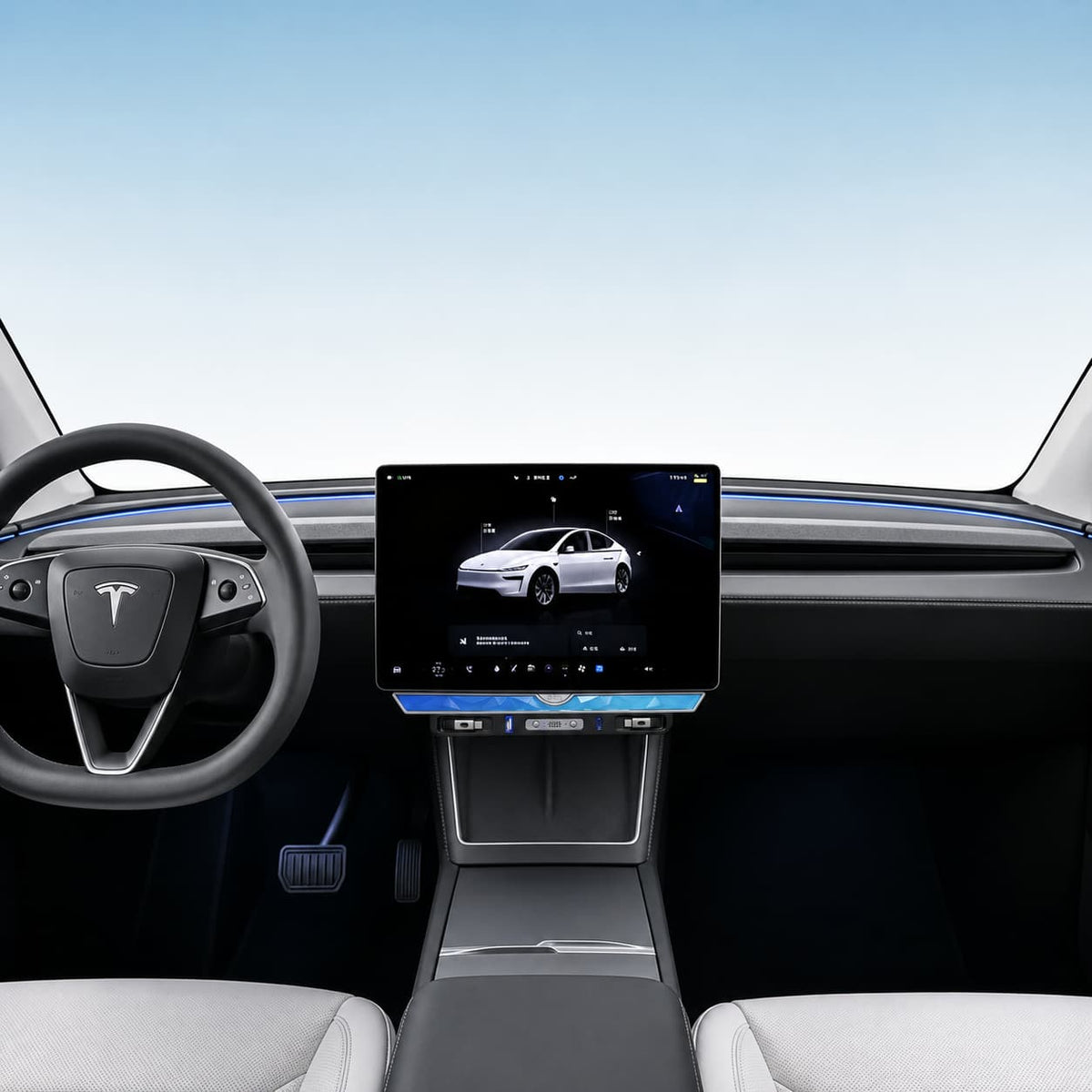 Model 3 Highland/Model Y Juniper Under Screen Crystal Dock  | 3-in-1 Ambient Light, Aromatherapy & USB Fast Charging
