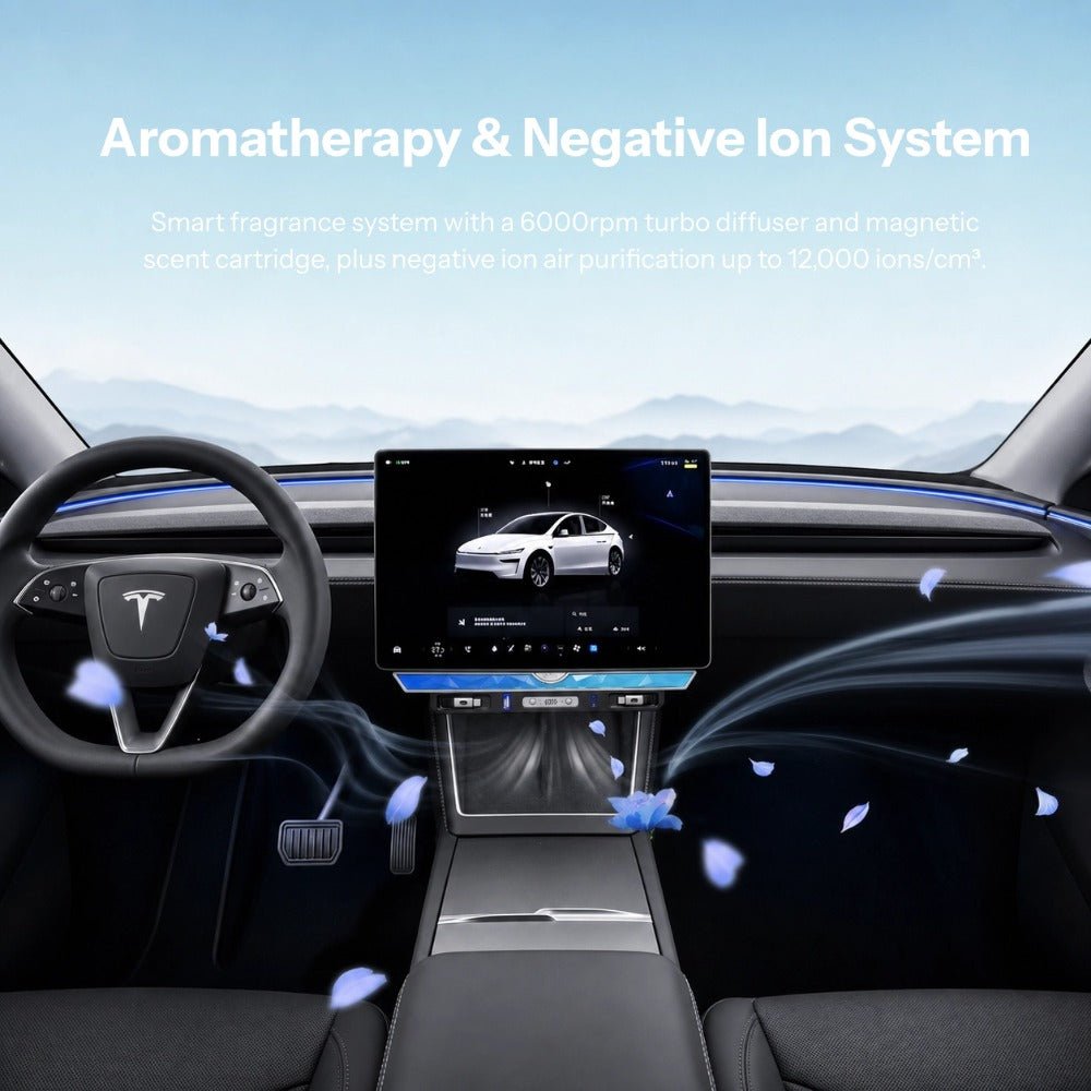 Model 3 Highland/Model Y Juniper Under Screen Crystal Dock  | 3-in-1 Ambient Light, Aromatherapy & USB Fast Charging