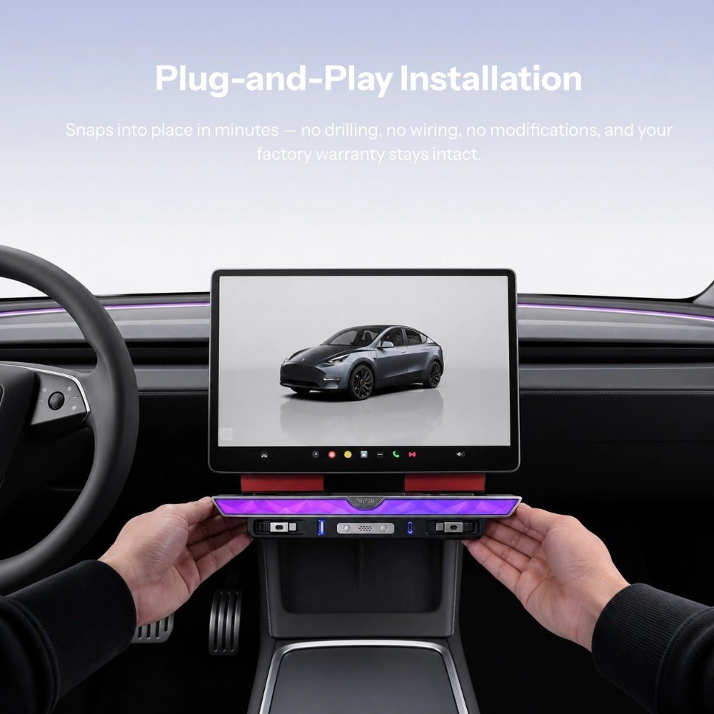 Model 3 Highland/Model Y Juniper Under Screen Crystal Dock  | 3-in-1 Ambient Light, Aromatherapy & USB Fast Charging